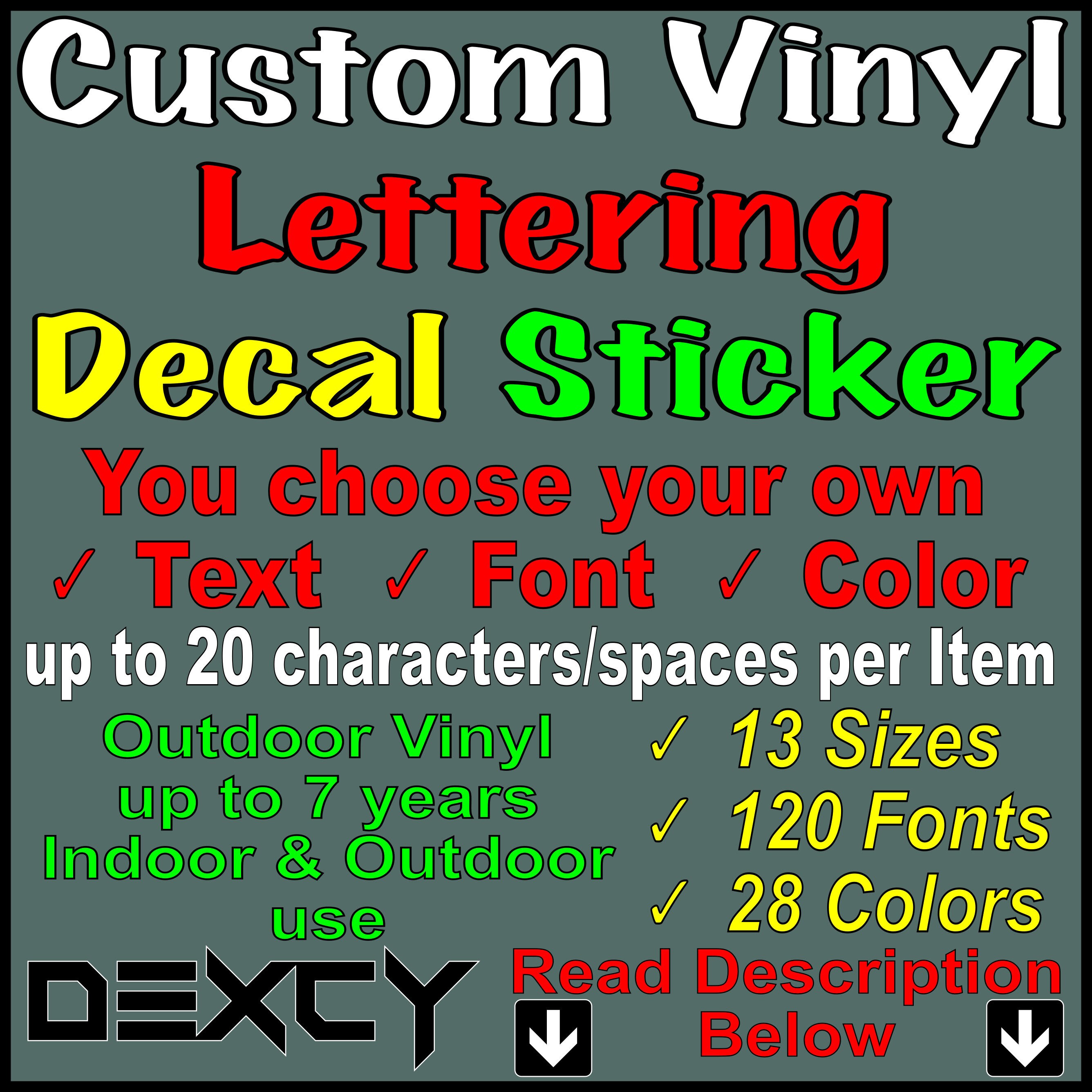 Custom Vinyl Decal Vinyl Lettering Vinyl Stickers Letters Custom Vinyl Decal Vinyl Lettering Vinyl Stickers Letters