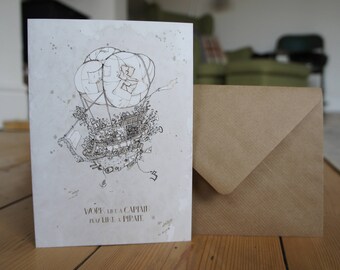 Steampunk Pirate Ship / Airship Greetings Card