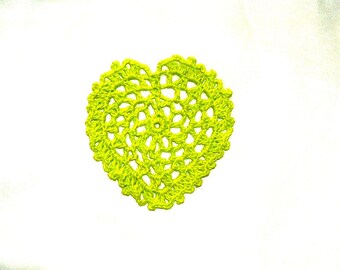 Crochet heart applique, scrapbooking,wedding decorations,
