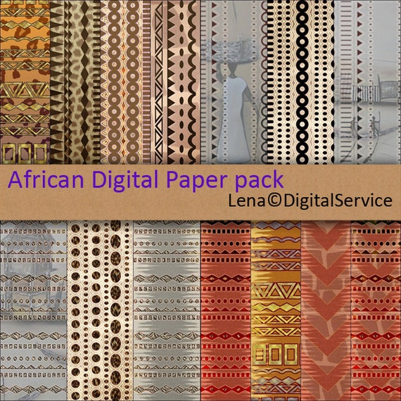 African Digital Paper pack INSTANT DOWNLOAD Ethnic printable