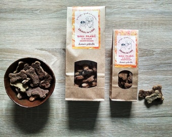 Home-made doggy treats with wild boar and sweet potato