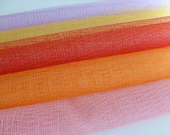 Zig zag net pink,mauve,red,yellow, mixed media,collage