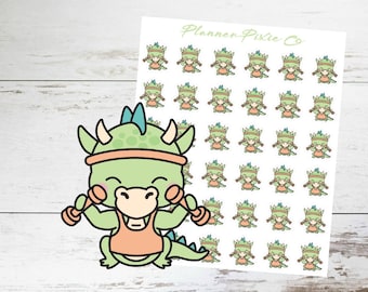 Dragon Planner Stickers // Weight Lifting // Exercise // Workout // 010