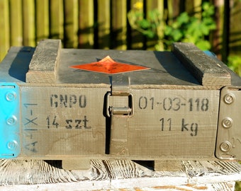 Wooden Ammo Box Military Ammunition Army Chest Salvage Wood Crate Loft Wooden Trank Coffe Table Component Man Cave Gift Coffer
