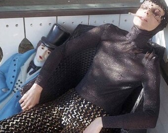 New York Couture *Limited Edition* BLACK W/ GOLD Vixen Sequin Leggings (as seen in Glamour Magazine)