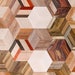 Natural Wood Tile deco Wall Self Adhesive Sticky Thin hexagon 3D solid DIY
