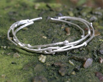 Twig Bracelets Sterling Silver Set of 3