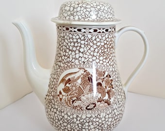 Vintage Adams Ceramic Teapot Chinese Bird English Ironstone