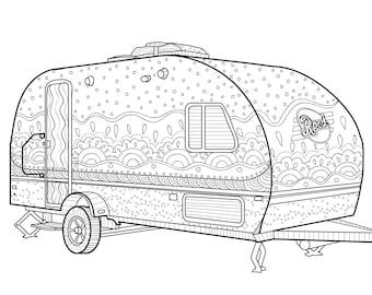 Printable Coloring Page Zentangle Camping Coloring Book