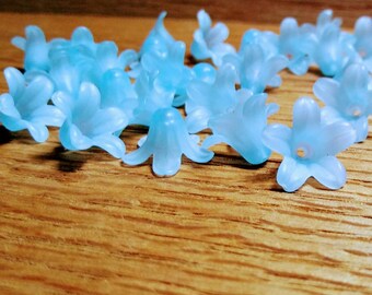 Blue Lucite/Acrylic Flowers 12 x 7 mm