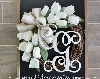 18"-32" Tulip Wreath. Year Round Wreath. Spring Wreath. Summer Wreath. Door Wreath. Grapevine Wreath.