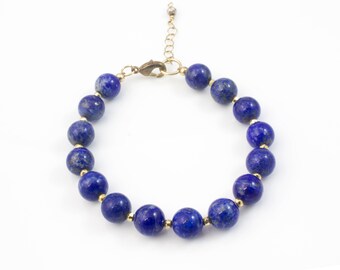 Lapis Lazuli Bracelet, Lapis Lazuli Gold Bracelet, Lapis Bracelet, Gemstone Bracelet, Blue Bracelet, Blue Beaded Bracelet, Blue Beaded