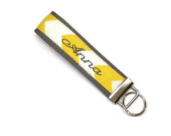 Personalized key fob, monogrammed key fob, chevron key fob, chevron key wristlet, wristlet key chain, chevron key chain, personalized gift