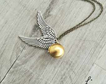Brass Globe locket, Golden brass Seeker Snitch brass locket necklace "I open at the close" "After all this time?" "Always"