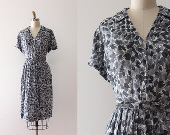 vintage 1950s sheer dress // 50s dress with belt