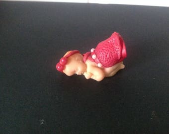 polymer clay with a dress-baby pink