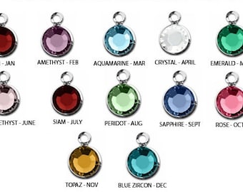 ADD ON - ONE Stainless Steel Crystal Birthstone Channel Drop Charm