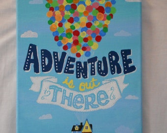Adventure is Out There Disney/Pixar's UP 8x10 Canvas Wall Art, Dorm Decor, Nursery Decor