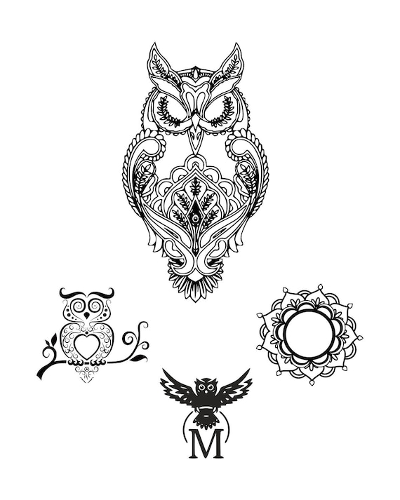 Owl svg Mandala owl svg Zentangle owl svg Mandala SVG Digital