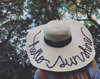 Personalized straw hat- Sun hat-Beach Hat- Boho Hat-Bachelorette Party Hat-Vacation wear-Gift-For-Women-Vacation hat-Custom Gift- Fun