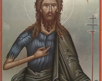Saint John the Baptist- Hand painted Byzantine icon