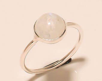 Moonstone Ring, Stone Ring, Moonstone Silver Ring, Silver Ring, Rainbow Ring, Sterling Silver Ring, Moonstone,Size US 3 4 5 6 7 8 9 10 11 12