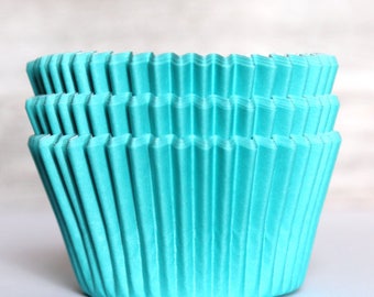Aqua Blue cupcake liners-set of 25-solid aqua blue baking cups, aqua blue cupcake wrappers