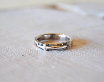 Cross Ring, stackable, Sterling Silver, Western, Cowgirl