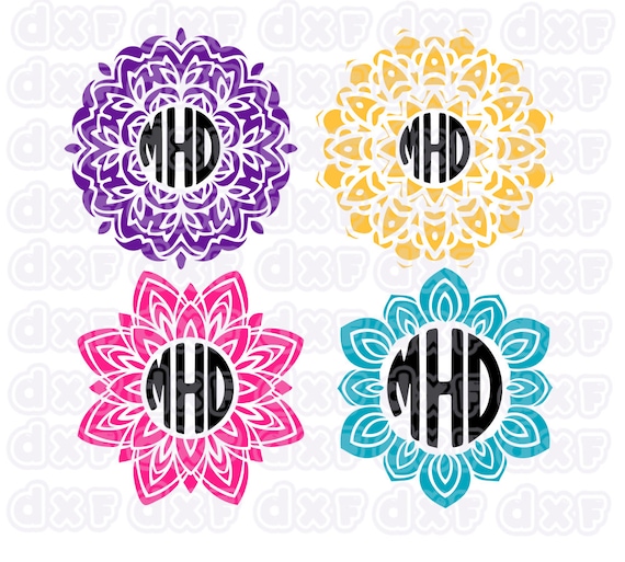 Download Mandala monogram svg Circle monogram Frameflower SVG DXF