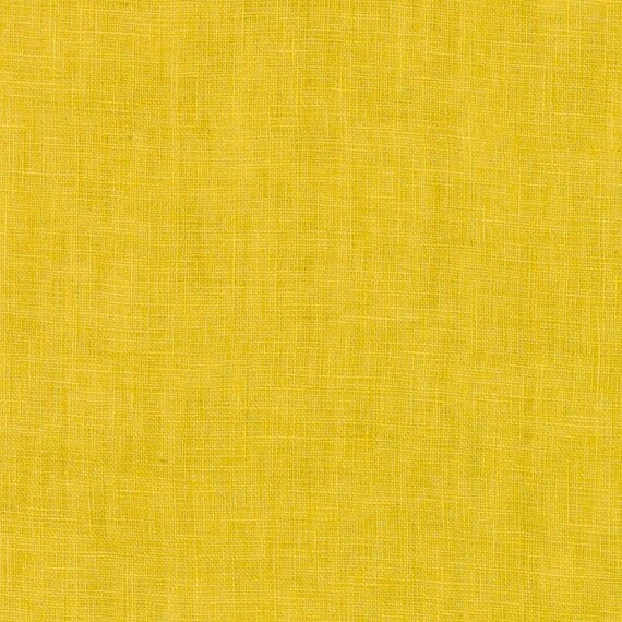 Lemon Yellow Linen Upholstery Fabric Solid Color Heavyweight