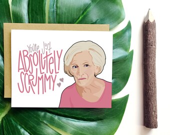 Youre Just Absolutely Scrummy/Valentines day Card/Mary Berry/Unique Love Card/Card for husband or boyfriend/Under 5/Great British Bake Off
