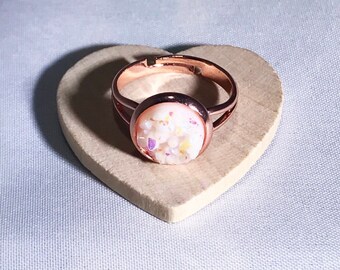 NEW - Opal Druzy Ring with Rose Gold Adjustable Band