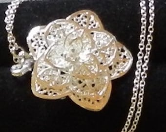 Silver plated necklce and charm
