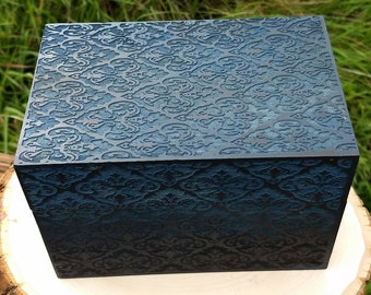 Blue, Laser Engraved, Jewelry box, Essential Oil Storage box,Tarort Storage box