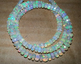 ETSY BIRTHDAY SALE Natural Ethiopian Welo Opal Beads Faceted Rondelle Bead | Ethiopian Opal Beads | Faceted Opal Bead | Wholesale Opal Beads