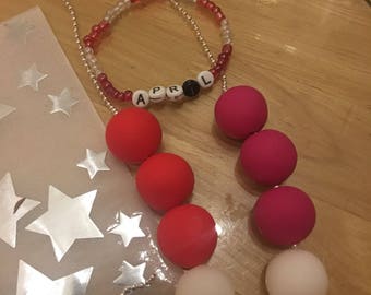 Custom made polymer clay necklace