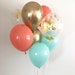 Coral Mint Chrome Gold Gold Confetti Latex Balloons Mint and Coral Party Mint Bridal Shower Balloons Baby Shower Mint and Coral Mint to Be