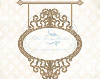 Blue Fern Studios Laser Cut Chipboard Hanging Oval Frame
