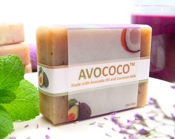 Coconut Milk Soap, Lavender Mint Soap, Skin Care, Avocado Oil, Coconut, Natural Soap, Handmade Soap, Vegan Soap, Lavender Soap