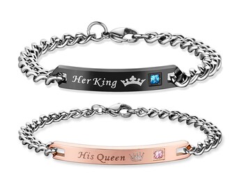 Game of Thrones His Queen Her King Stainless Steel matching couple bracelets (2pcs)