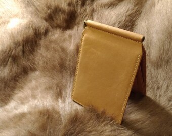 Slim leather money clip, money clip wallet, men's leather wallet, minimalist money clip