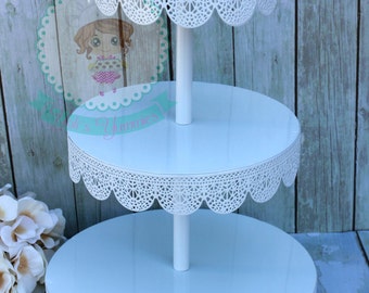 FAST Shipping!! 3 Tier Eyelet Treat Stand, Eyelet Cupcake Stand, Treat Display