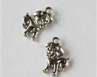 Silver Puppy Dog Charm - Bag of 10