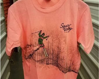 New Year SALE 15% Off Vintage 80's Squaw Valley Ski California Single Stitch T-Shirt. Adult Size Large.