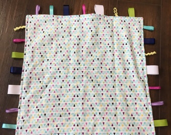 Bright Geometrics Baby Girl Taggie/Lovey Blanket