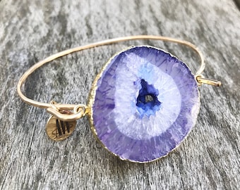 Charlie Violet Purple Agate Druzy Bracelet