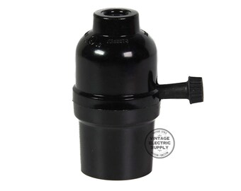 Black Phenolic Socket Tapered Rotary on/off with Strain Relief