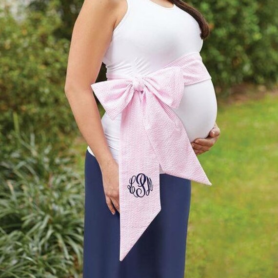 Maternity Sash Gender Reveal Baby Blue Maternity Sash