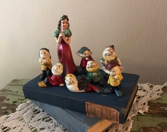 Vintage Cast Iron Snow White and the 7 Dwarves