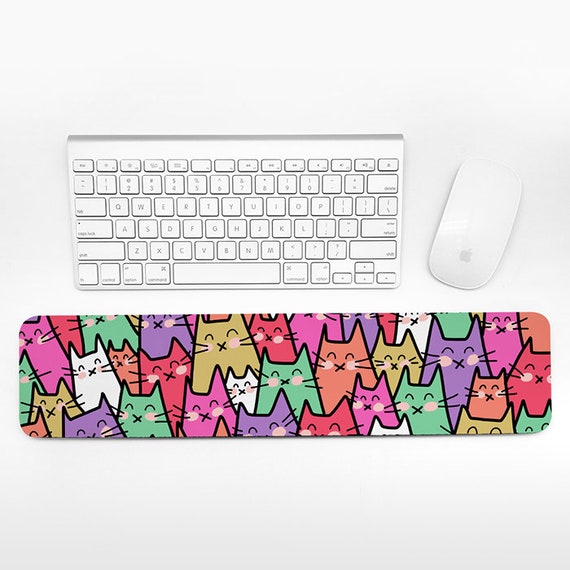 Cat Keyboard Wrist Rest Pad, Colorful Wrist Keyboard Rest, Cats Wrist Pad for Keyboard Pad, Funny Cute Desk Cubicle Decor for Women Men
